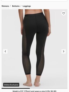 Lululemon black Leggings with Mesh Side Panels
